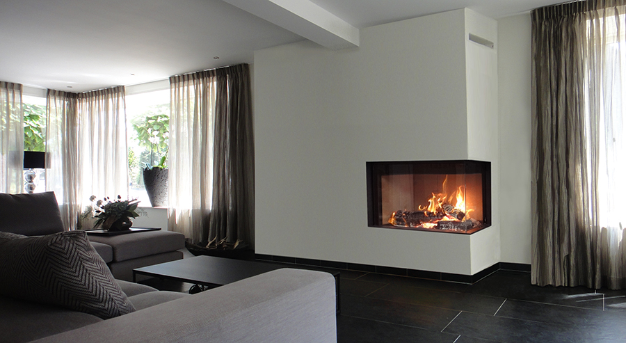 Cheminée feu bois foyer fermé 2 vitres