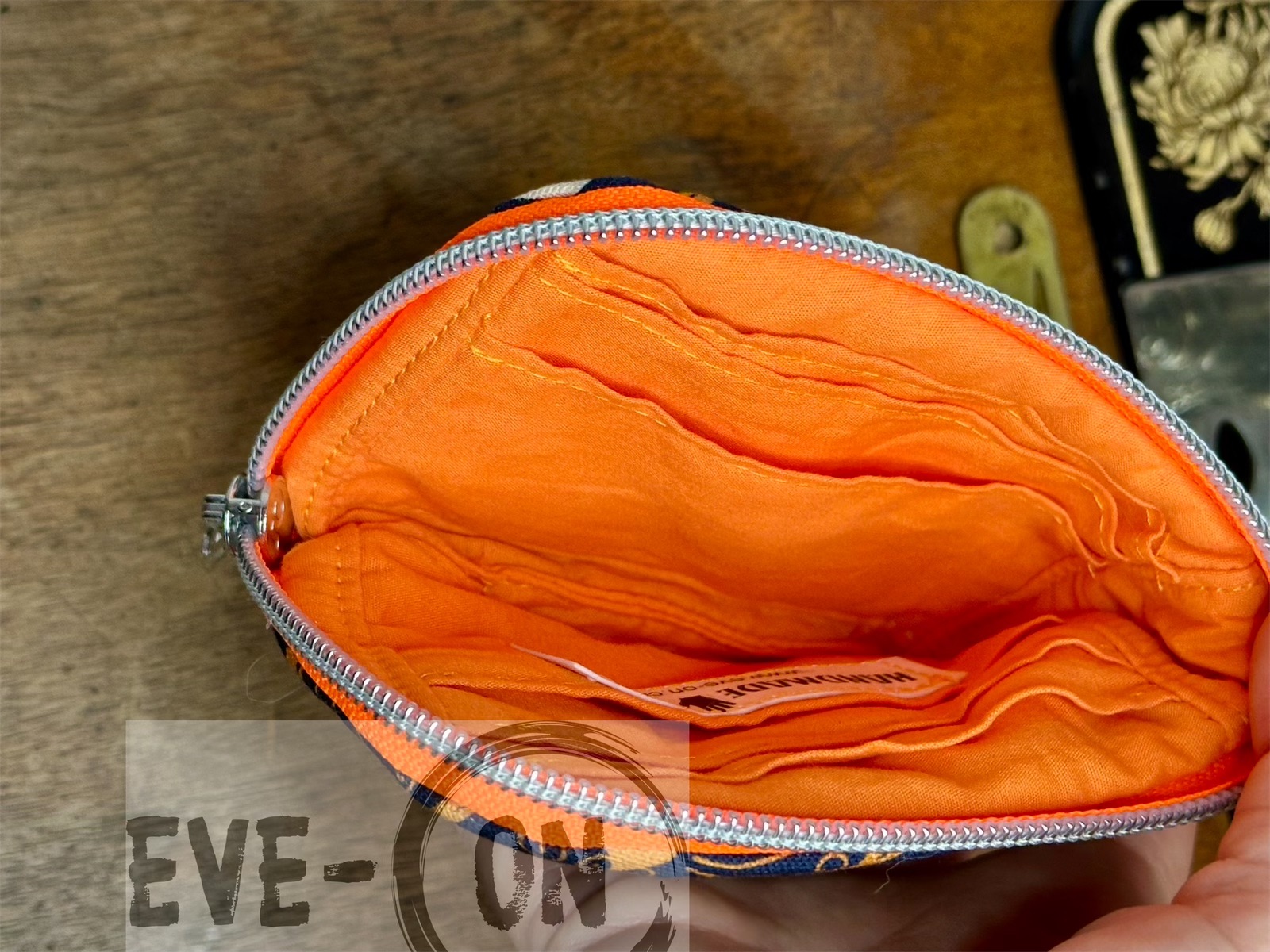 10107 Floral blau orange beige