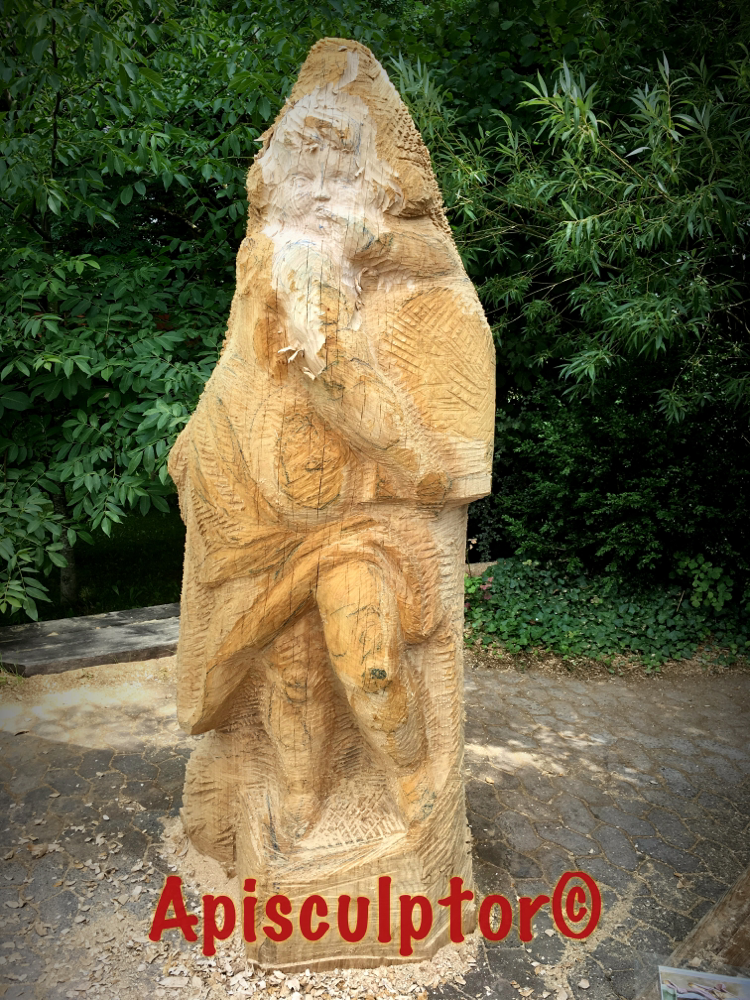 Joseph Anton Feuchtmayer's Honigschlecker in Eichenstammholz als Bienenstock