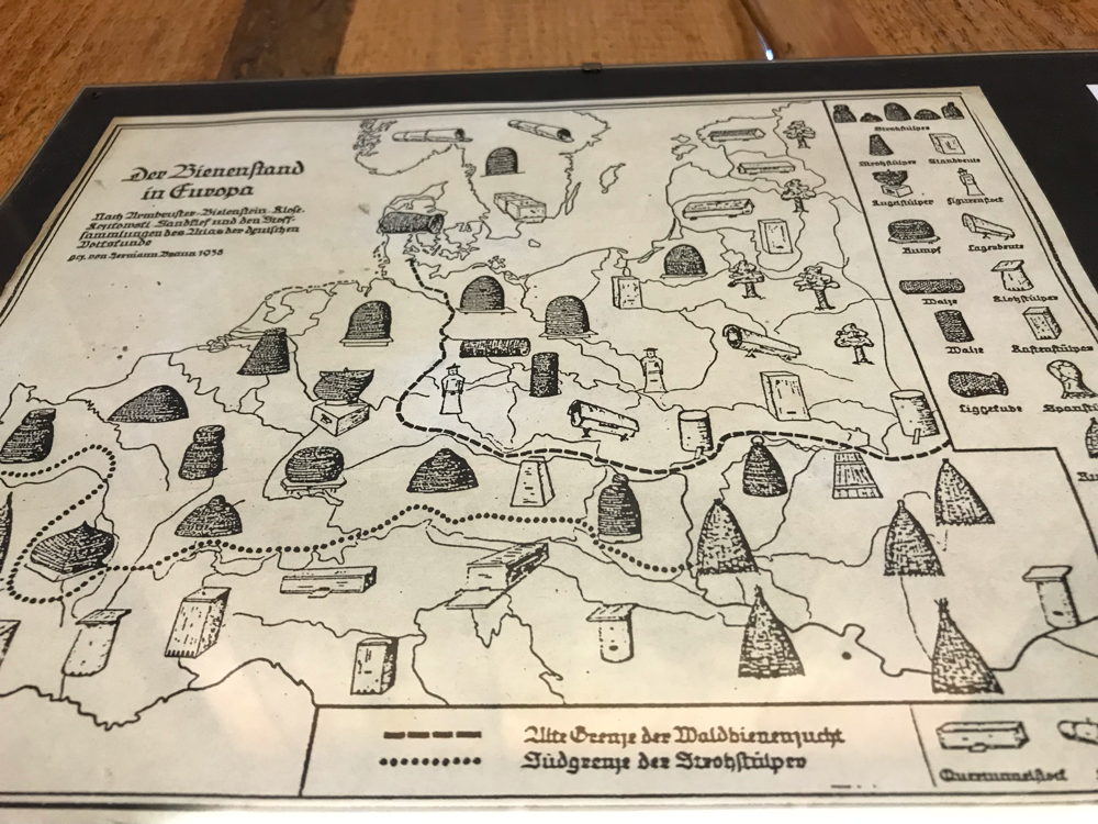 Karte der Bienenbehausungen in Europa, erstellt um 1900