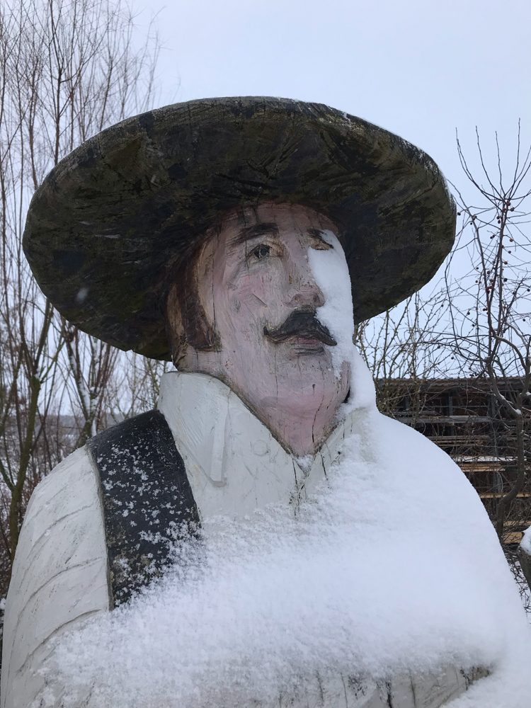 Der Zimmermann für Bienen im Schnee