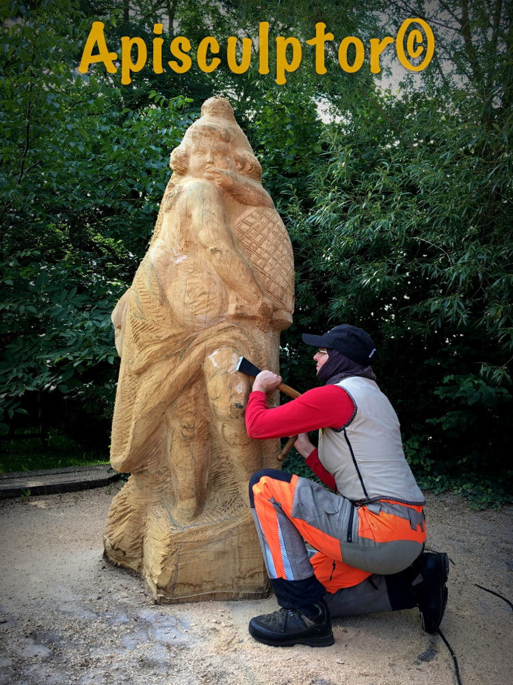 Holzbildhauerei, Honigschlecker und Bienenstock