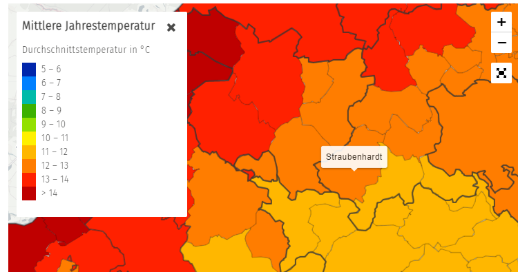 Lokales Klimaportal - so warm wird's in Straubenhardt