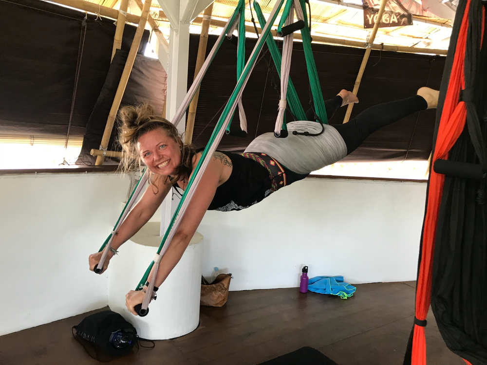 Aerial Yoga musste ich natürlich auch ausprobieren 🤪