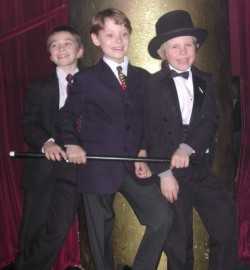 2001 // Anthony Colangelo, Evan Harrington Daves, Shadoe Brandt stage at El Flamingo during the opening night party for A Christmas Carol. The boys decided they wanted to get dressed up for the event, but they lost the jackets in short order.