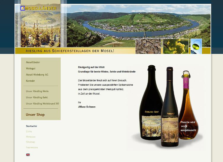 Konzeption einer Webseite für den Weinhandel