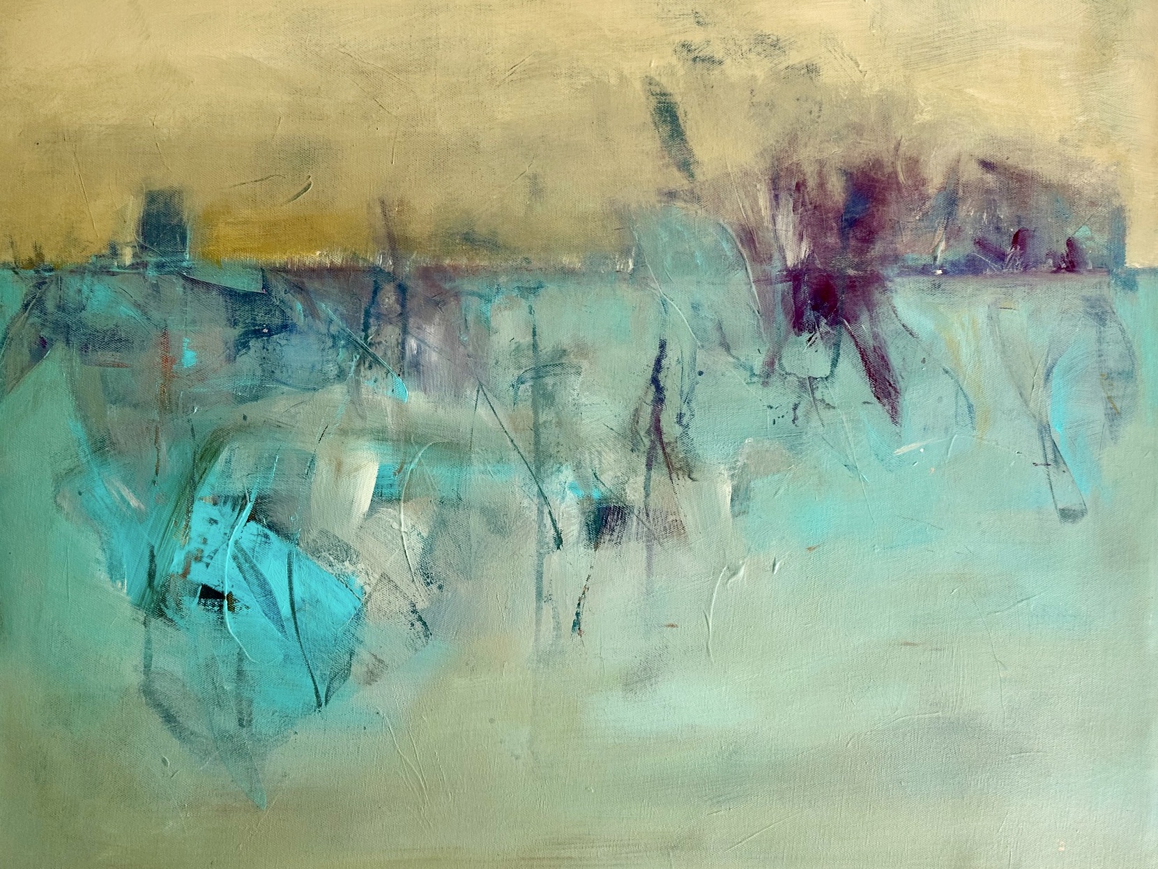 Landschaft türkis, 60x80, 2025