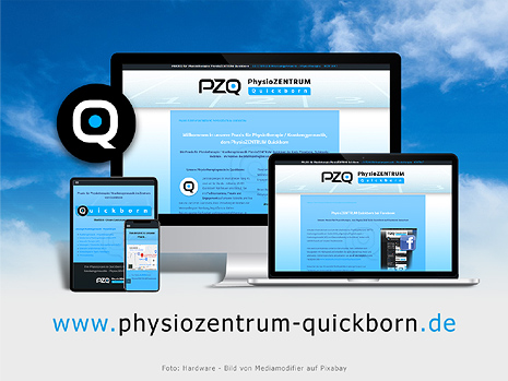 Grafik: Responsive Website www.physiotherapie-quickborn.net der  Praxis für Physiotherapie PhysioZENTRUM Quickborn