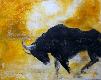 Bull 100x80cm Oil Acrylic on Canvas 2005 - only prints availible 