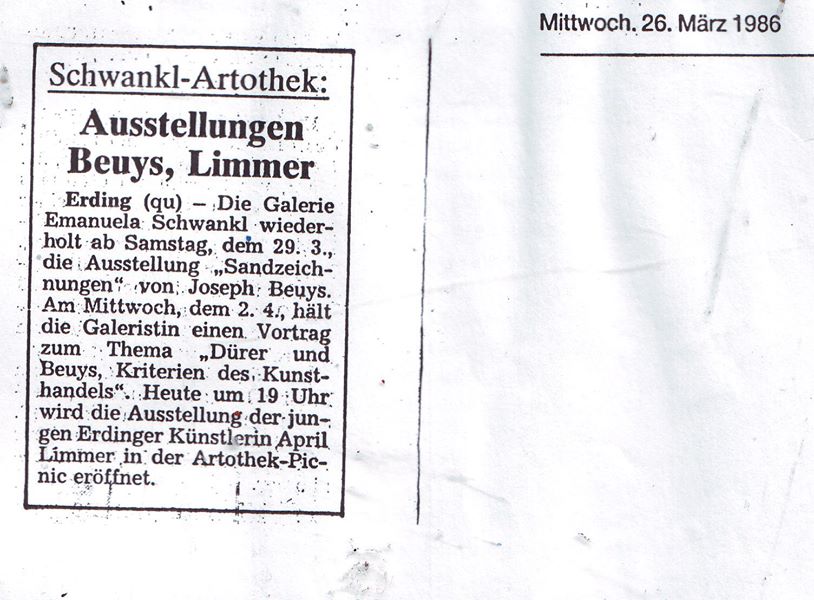 1986 ;) Erding Emanuela Schwankl Artothek ...Limmer = April Turner 