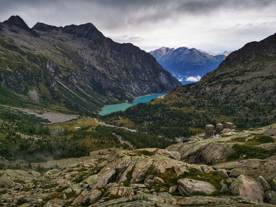 Blick zurück auf den Lago d'Avio, den ich gestern passiert habe
