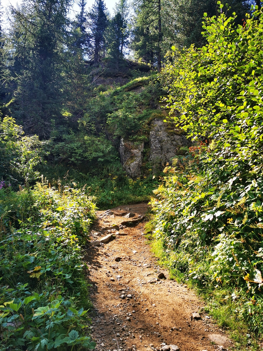 In steilen Kehren geht's hinauf zum See
