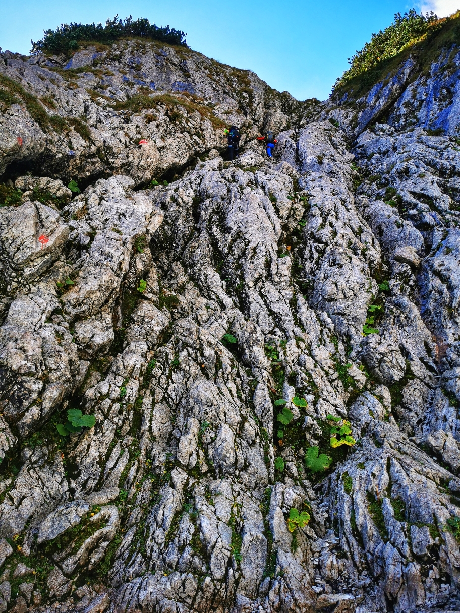 Einfache Schrofenkraxelei (Stellen I)