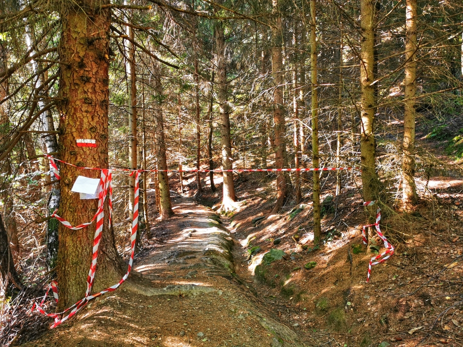 Mal wieder eine Wegsperrung, die ich aber ignoriere