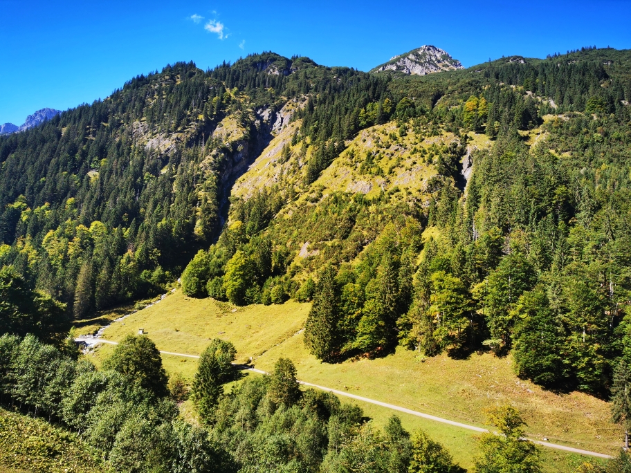 Blick ins Stillachtal an der Petersalpe