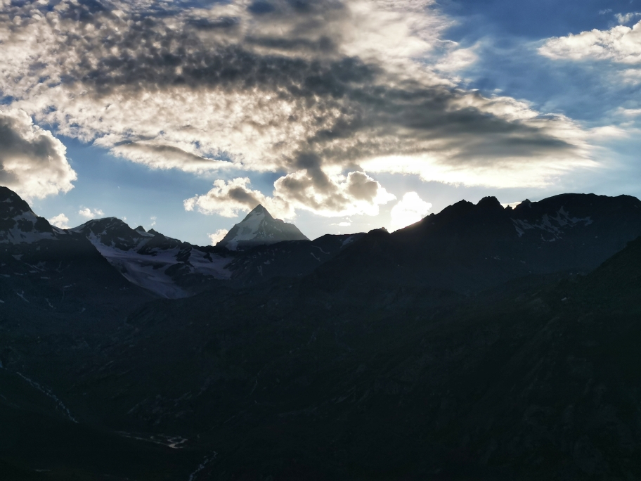 Sonnenuntergang mit Blick auf die Königsspitze