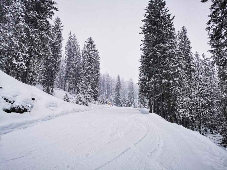 Mittlerweile geschlossene Schneedecke
