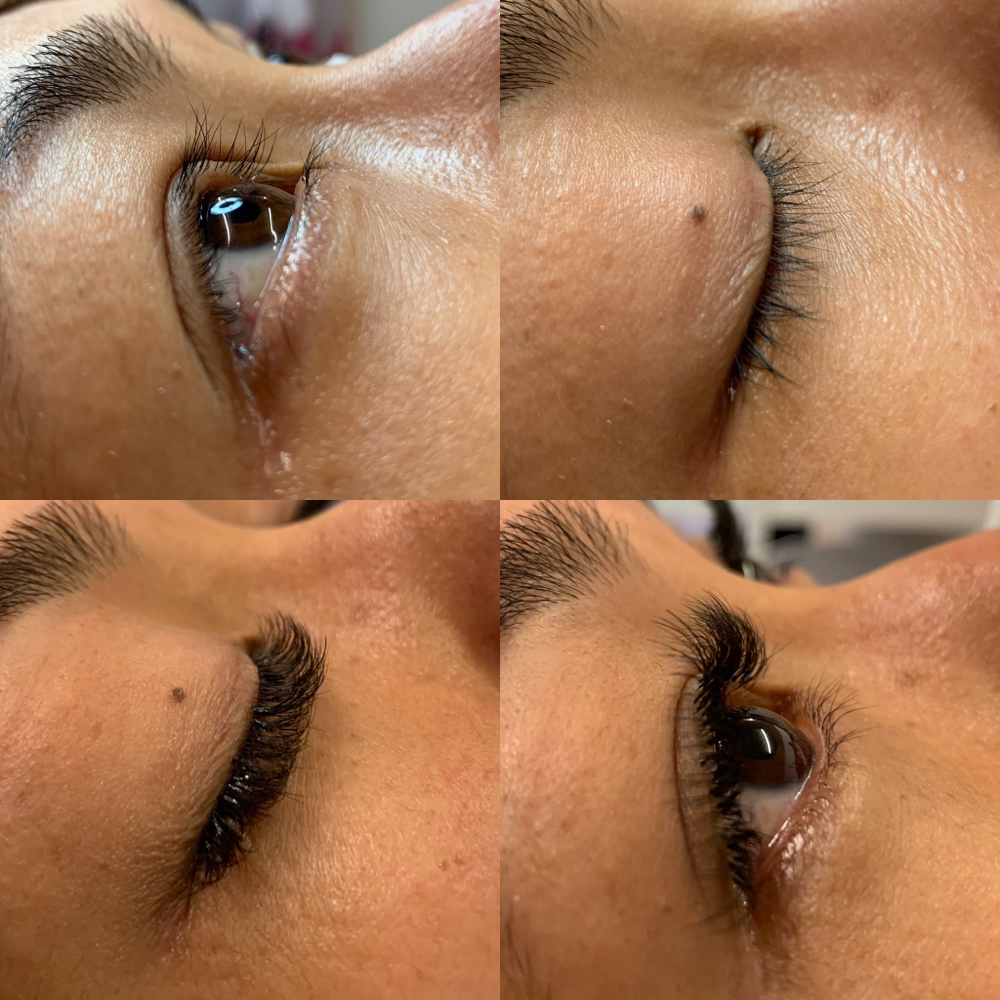 Volumen Wimpernverlängerung bei geraden Natur Wimpern 