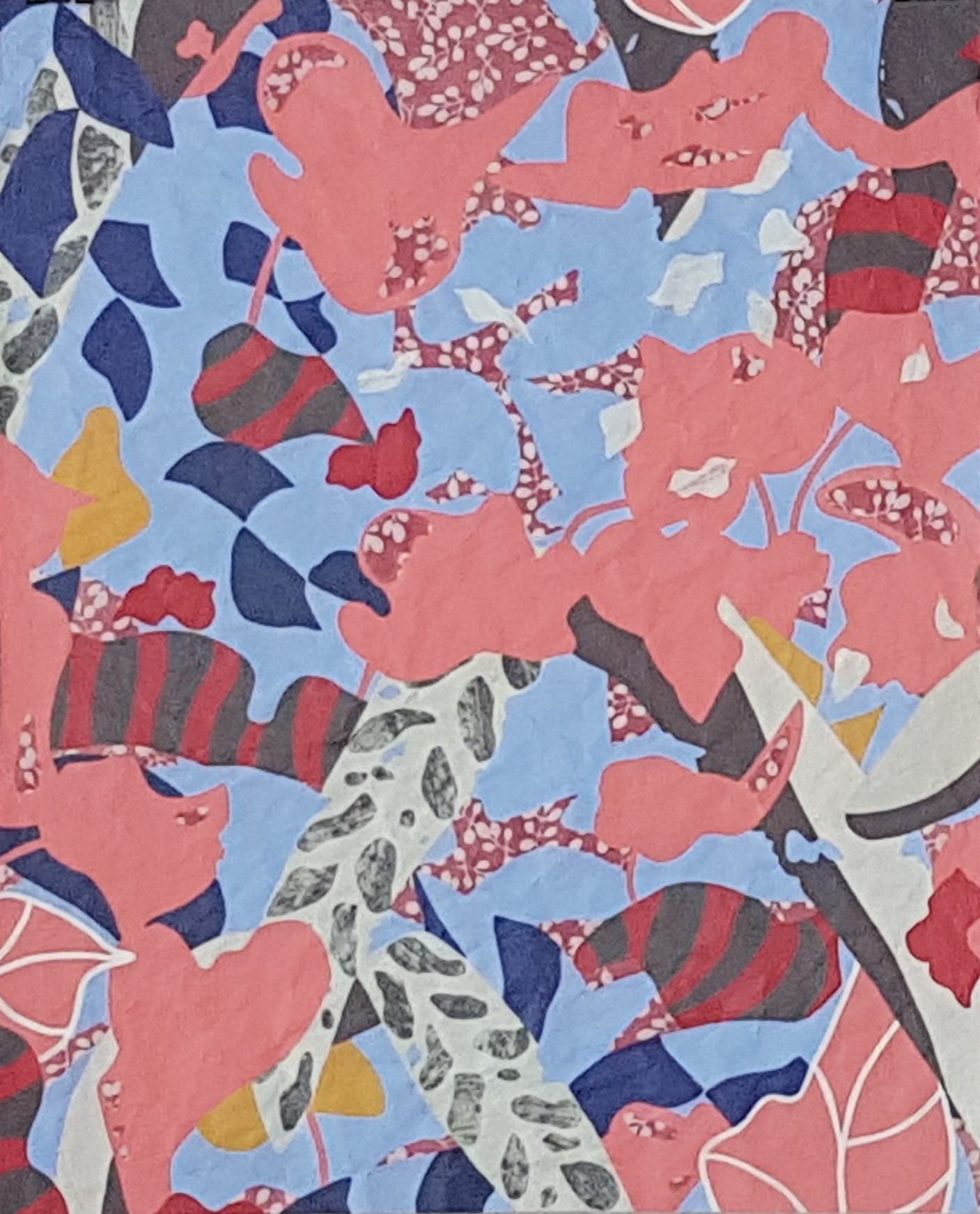 O.T., 2020, 50 x 62 cm, Mischtechnik auf Papier, Acryl, Collage