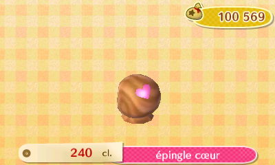 ACNL style mignon - chapeau - épingle coeur