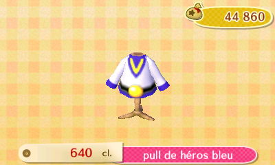 ACNL - style sport -haut - pull héros bleu