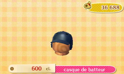 ACNL - style sport -chapeau - casque de batteur