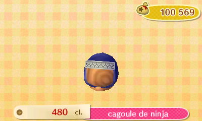 ACNL style rétro - chapeau - cagoule de ninja