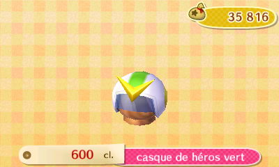 ACNL - style sport -casque - casque de héros vert