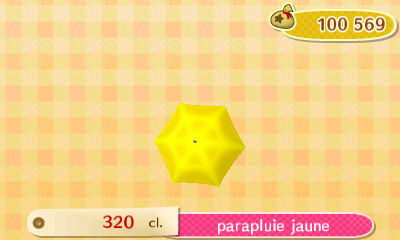 ACNL parapluie jaune