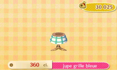 ACNL - style simple - bas - jupe grille bleue