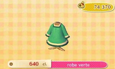 ACNL - style simple - robe - robe verte