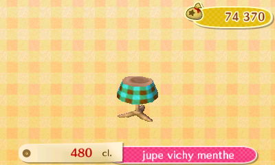 ACNL - style simple - bas - jupe vichy menthe