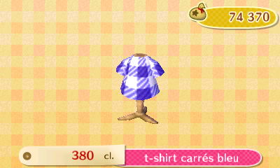 ACNL - style simple - haut - t-shirt carrés bleu