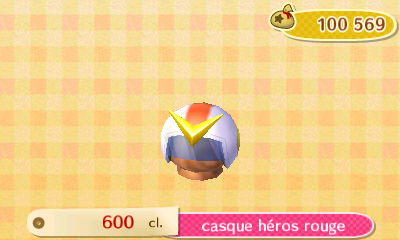 ACNL - style sport -casque - casque de héros rouge