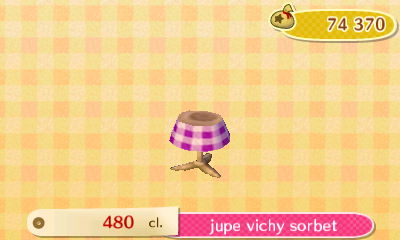 ACNL - style simple - bas - jupe vichy sorbet