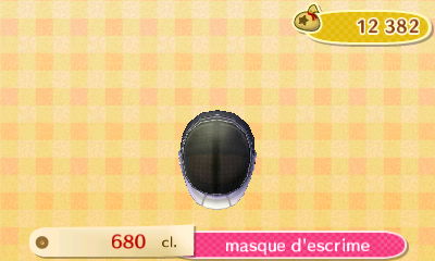 ACNL - style sport -casque - masque d'escrime