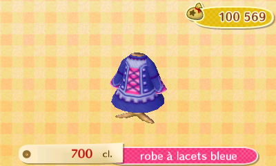 ACNL style luxueux - robe - robe à lacets bleue