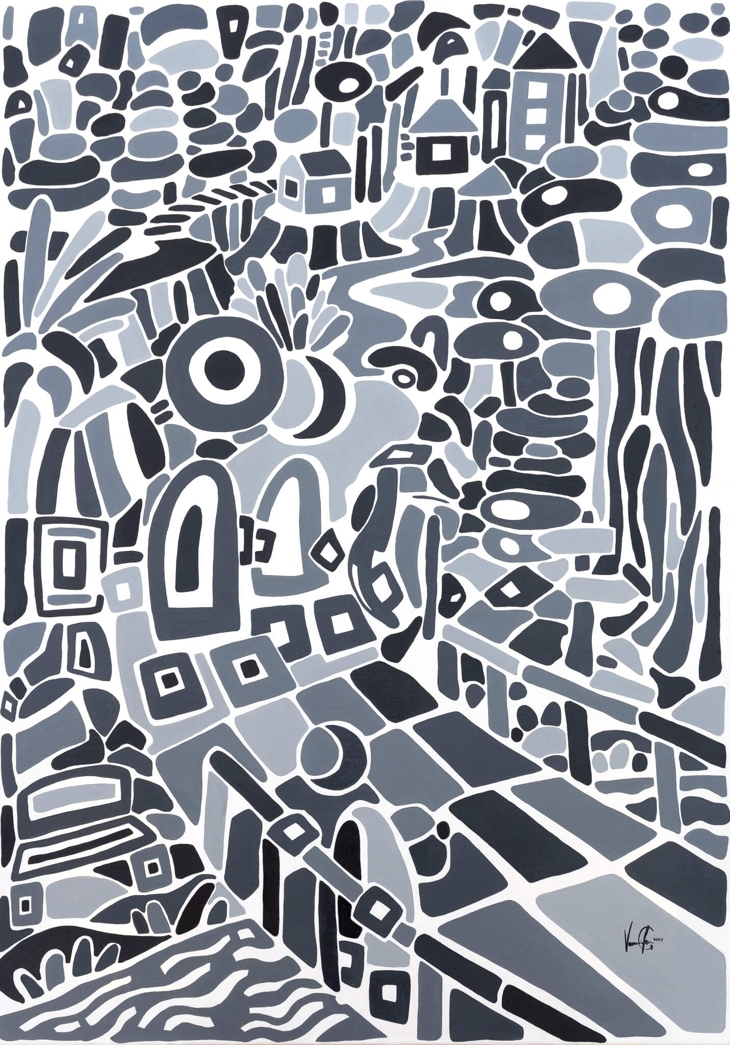 Veronika Spleiss "Finding" 2023 100 × 70 cm acrylic and lacquer on canvas