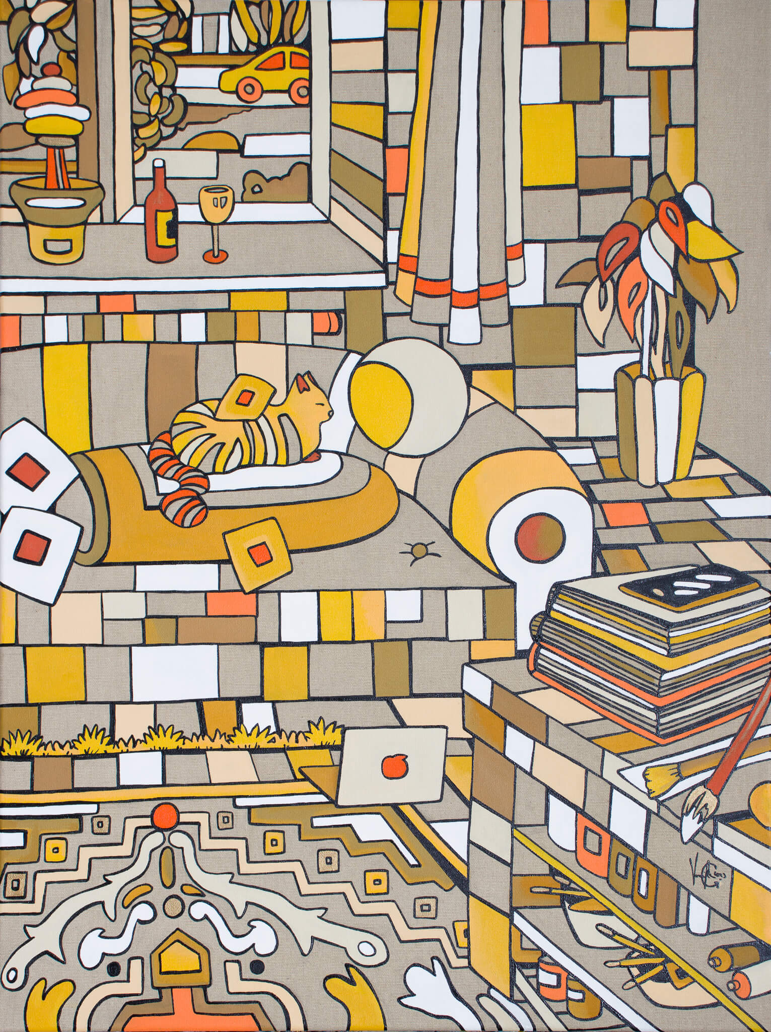 Veronika Spleiss "Relaxation Life" 2023 80x60 cm Acrylic on canvas