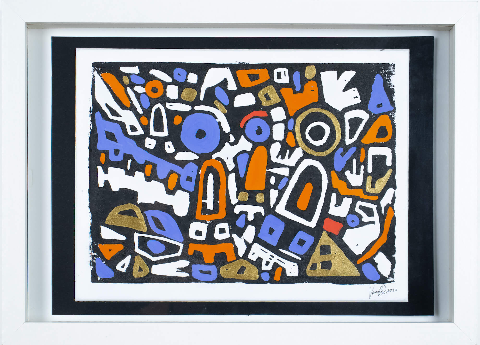 Veronika Spleiss "The Search" 2020 32x23 cm, Linocut on cardboard, Private Collection Germany