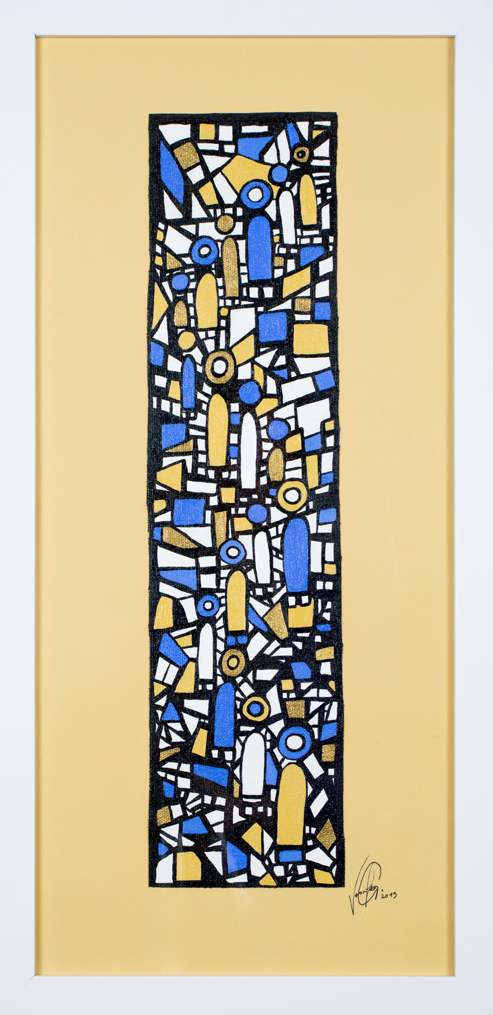 Veronika Spleiss "The Line" 2019 52x25 cm, Acrylic on canvas, Private Collection Germany