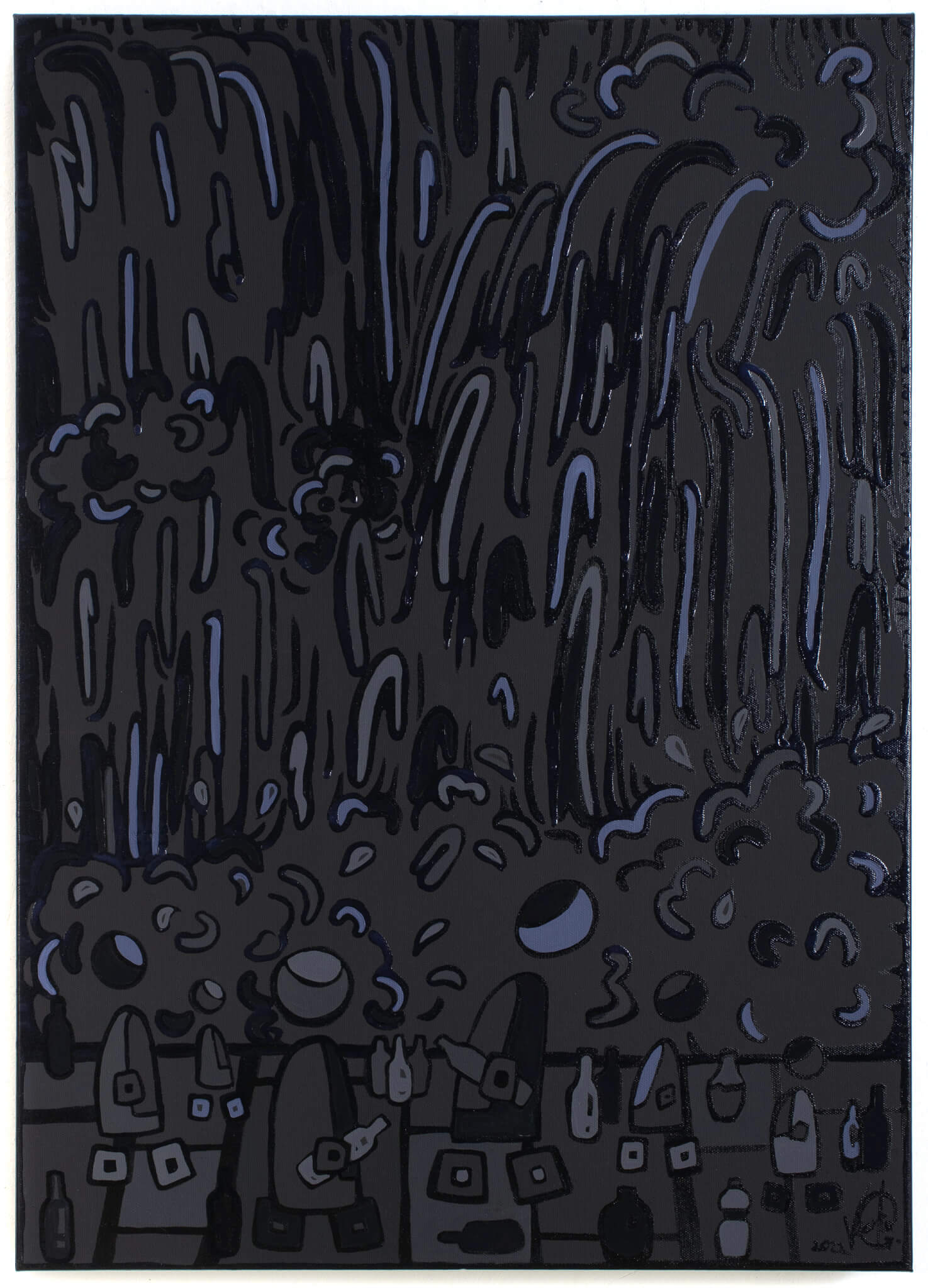 Veronika Spleiss "The Taming of the Untamable" 2022 70x50 cm acrylic and lacquer on canvas