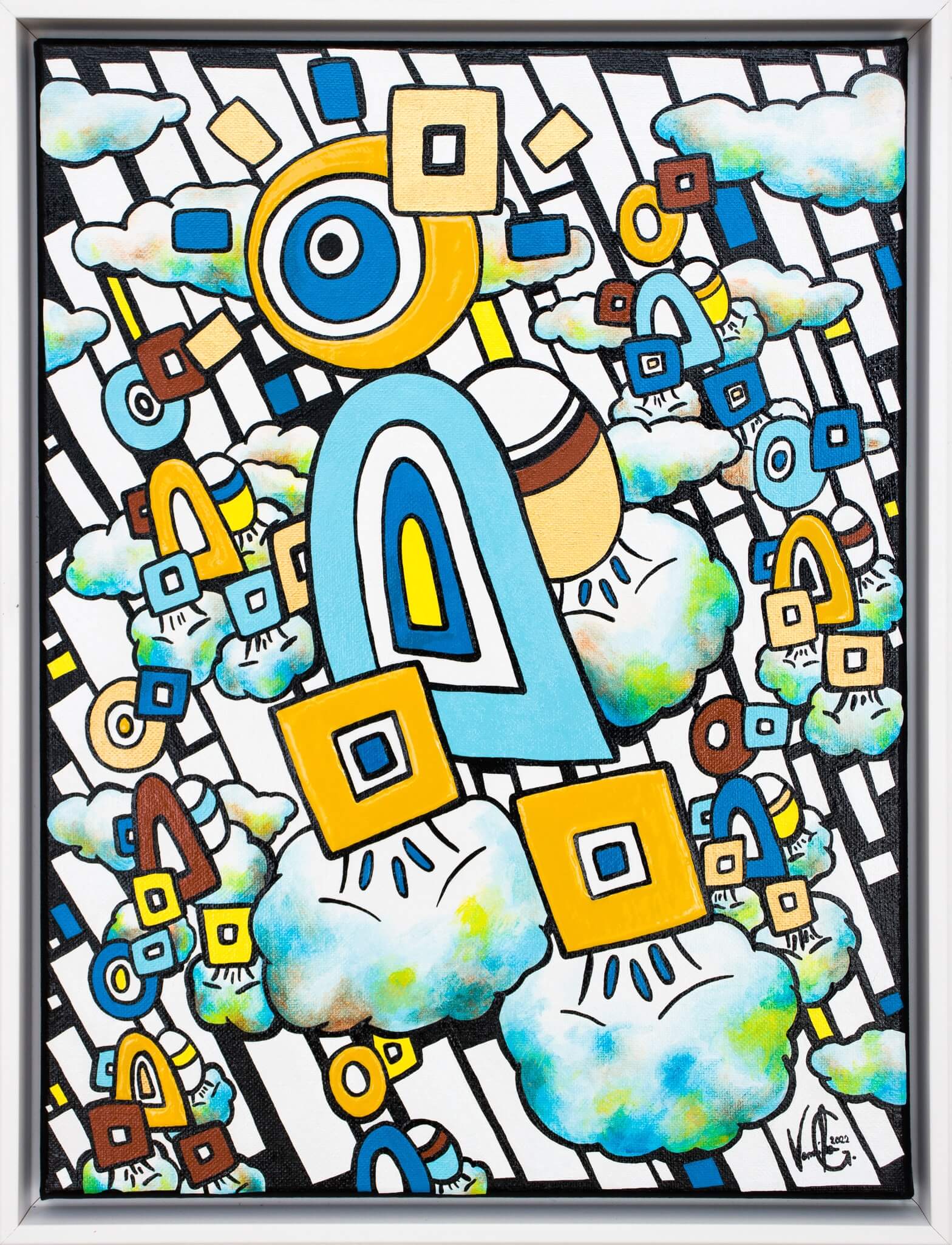 Veronika Spleiss "Taking Off with Clarity" 2022 40×30 cm acrylic and lacquer on canvas