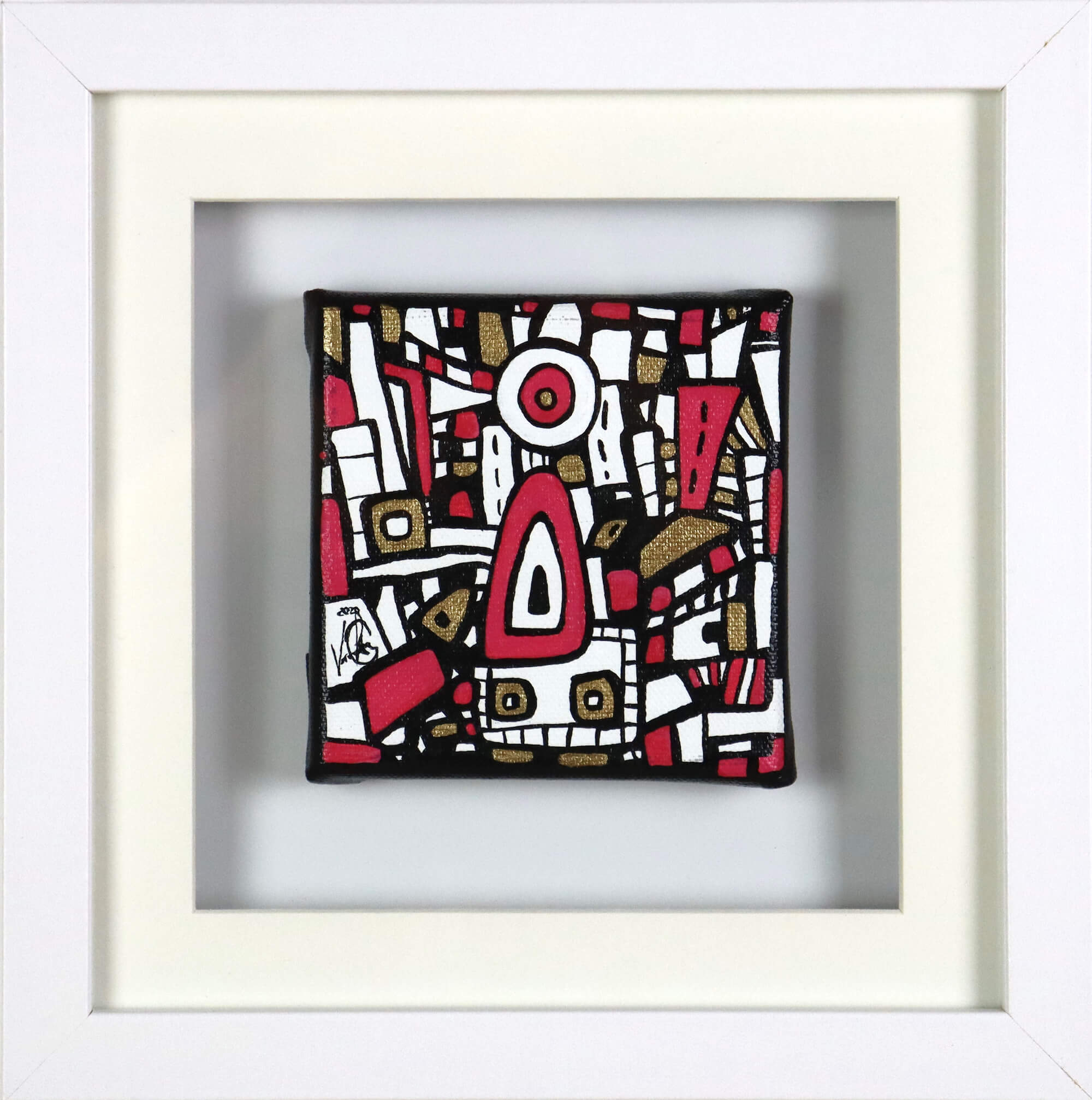 Veronika Spleiss "Spaziergang" 2019 10x10 cm Acryl auf Leinwand, Privatsammlung Deutschland