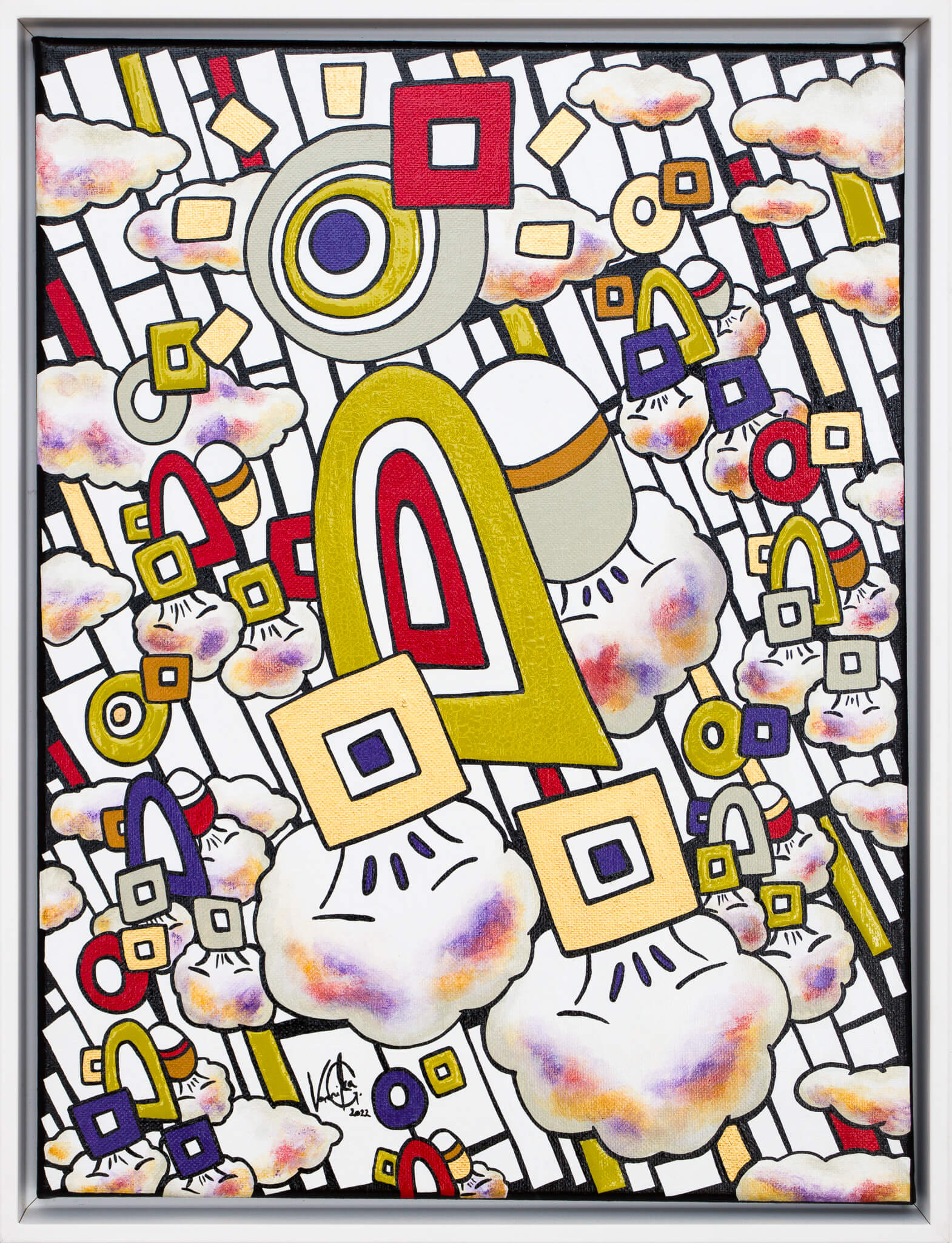 Veronika Spleiss "Taking Off with Intuition" 2022 40×30 cm acrylic and lacquer on canvas