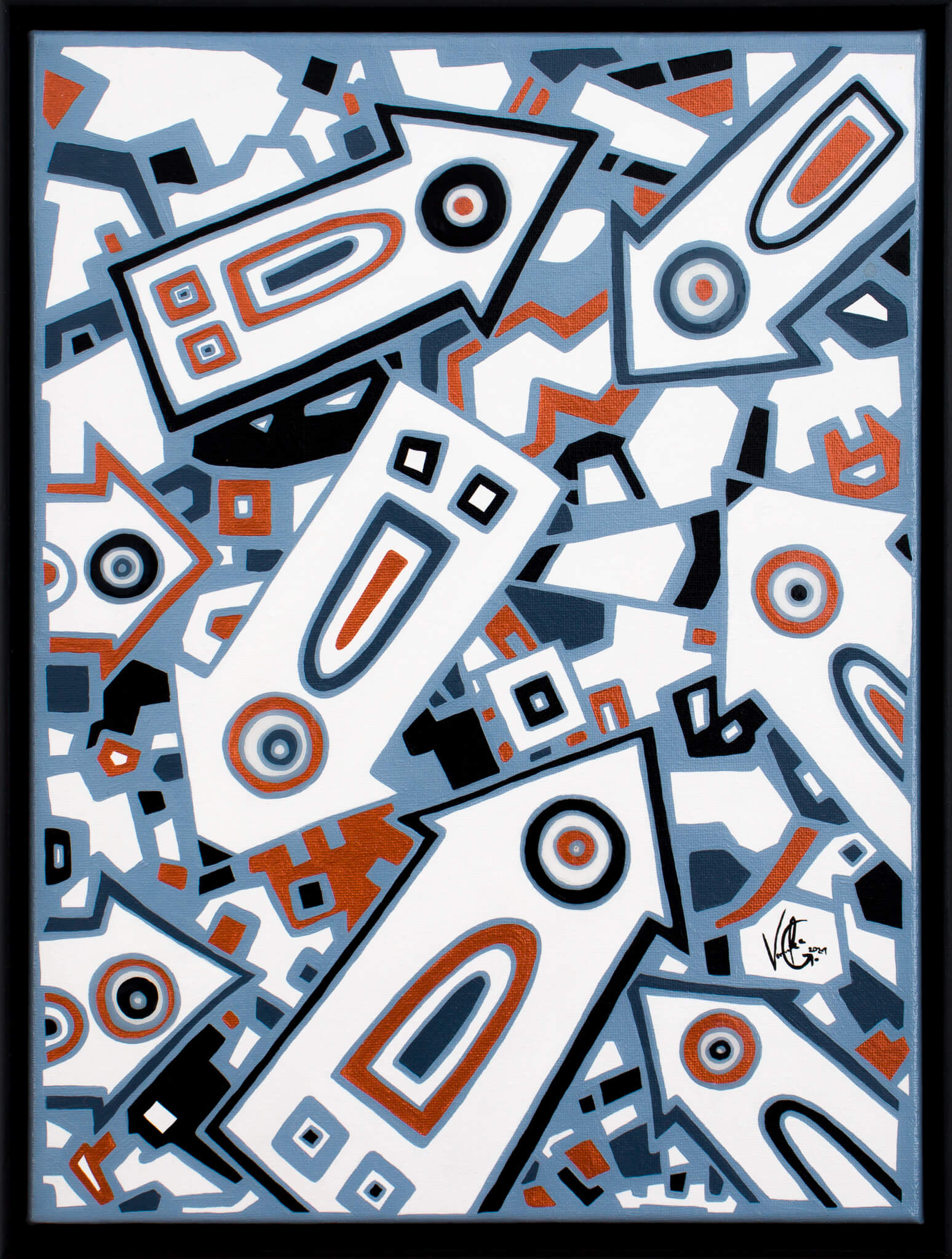 Veronika Spleiss "Richtungen" 2021 40x30 cm, Acryl, Lack auf Leinwand, Privatsammlung Deutschland
