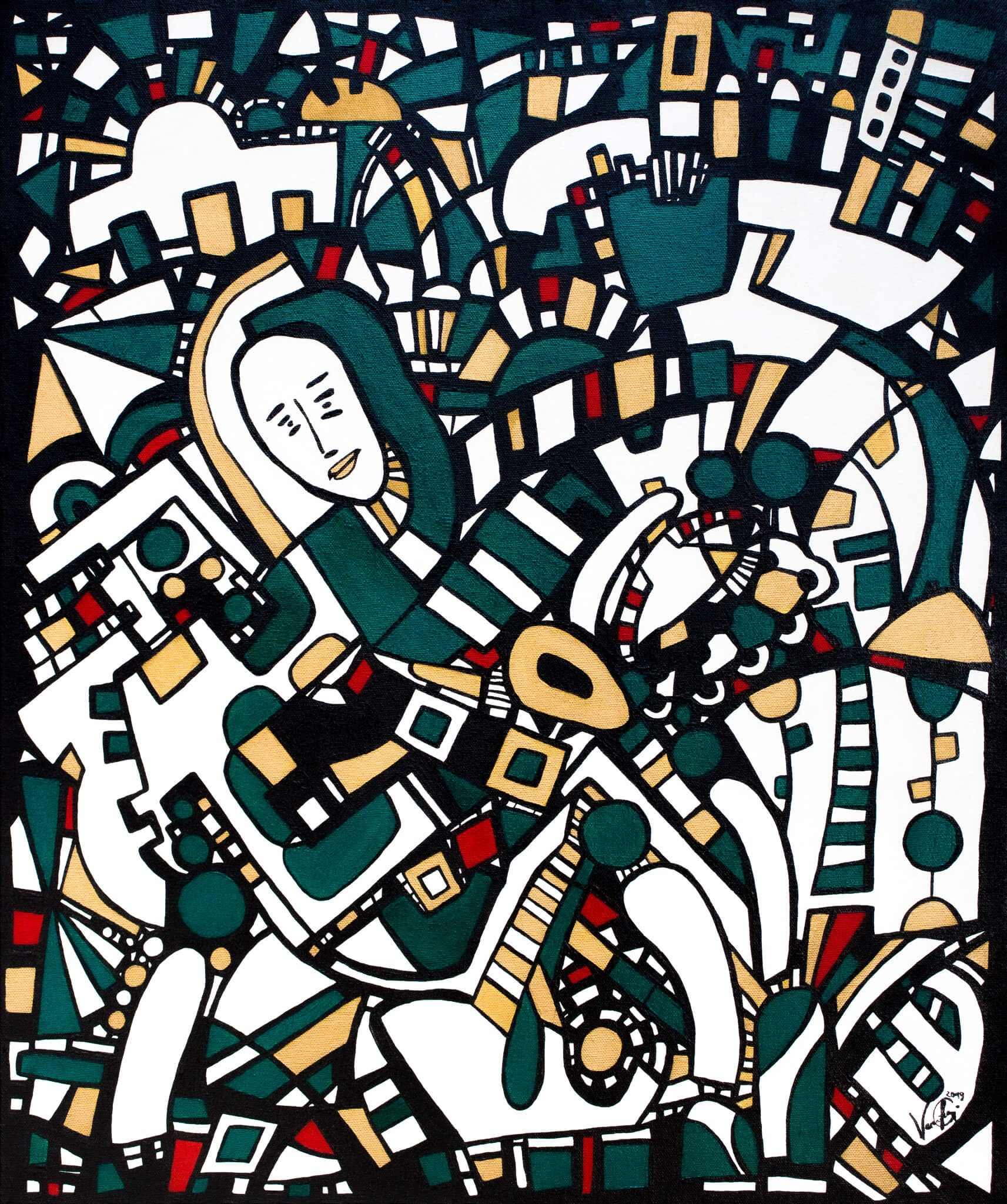 Veronika Spleiss "Brücken bauen" 2019/2022, 60x50 cm 