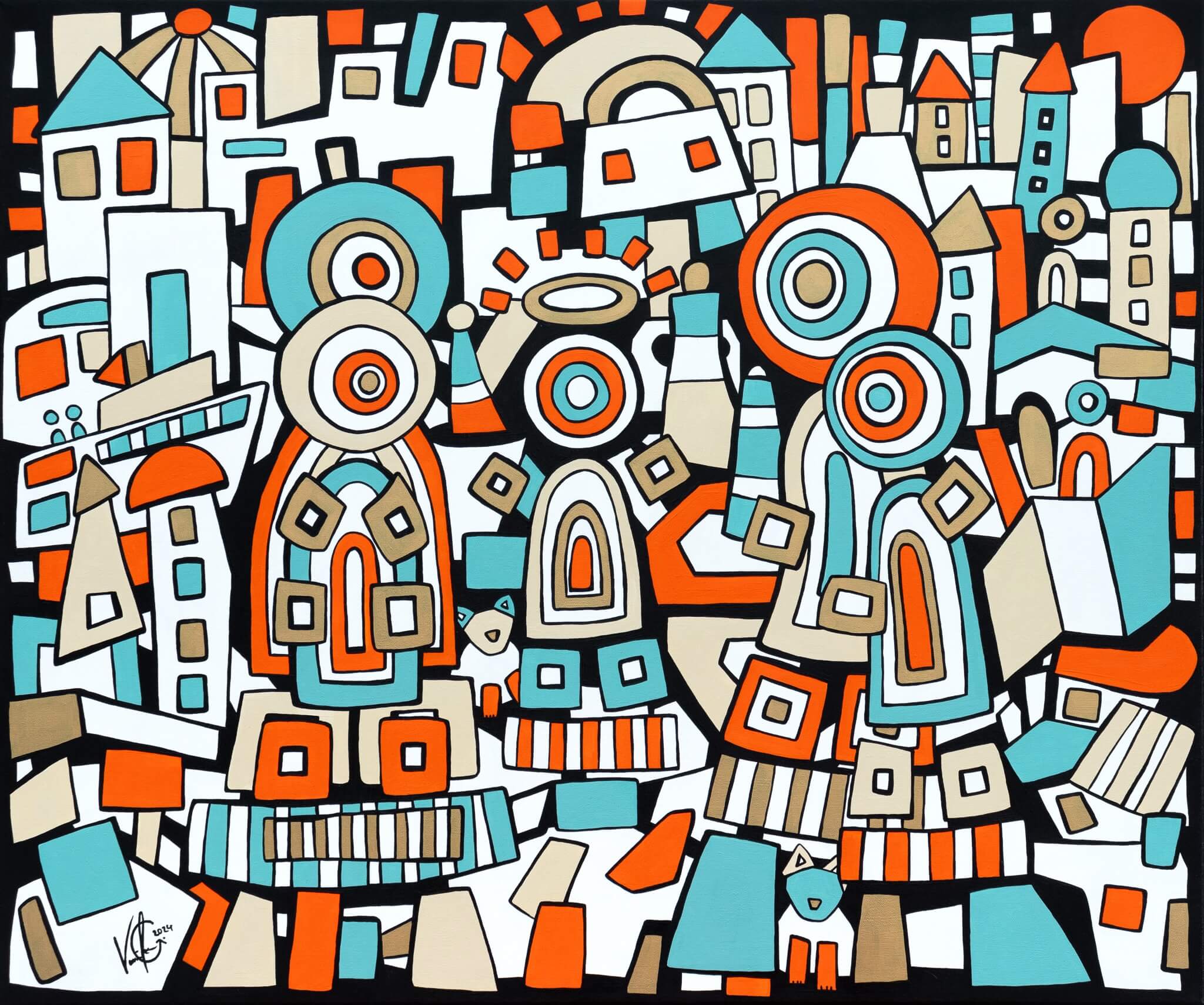 Veronika Spleiss "Zusammen" 2024, 50x60 cm, Privatsammlung Deutschland