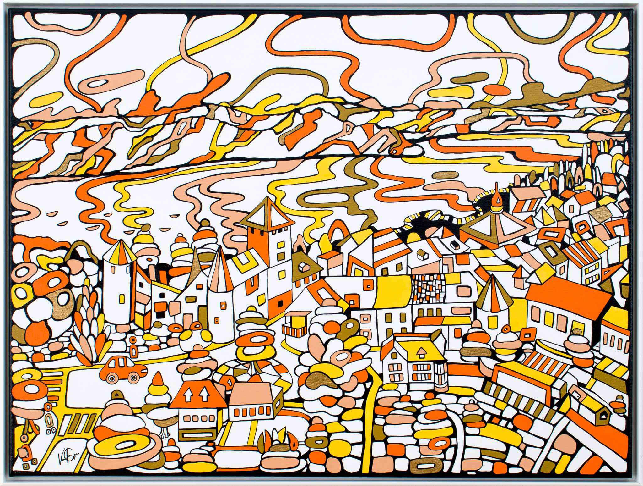 Veronika Spleiss "In die Weite oder die fröhliche Landschaft" 2021, 60x80 cm