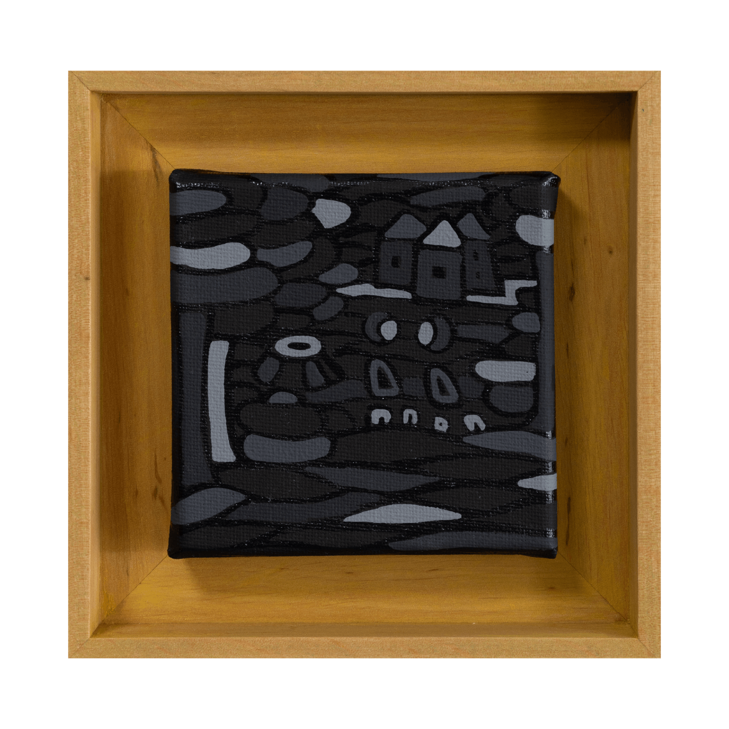 Veronika Spleiss "Forest Walk" 2023 15x15 cm acrylic and lacquer on canvas framed